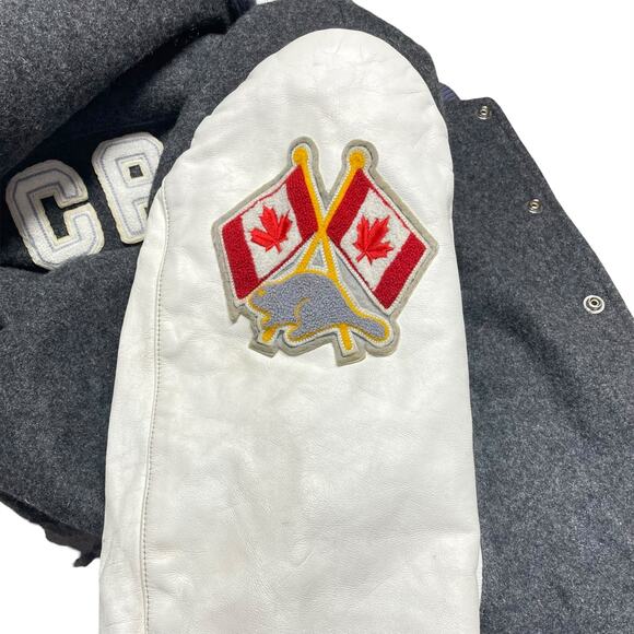 ROOTS 1986 Vintage Wool/Leather Varsity Letterman Jacket Canada Size XL 80s Vtg - Picture 8 of 14